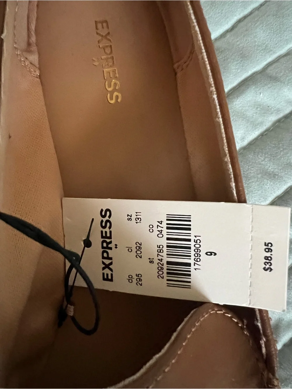Express Cognac Brown Pointed Leather Loafers